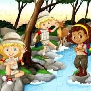 Puzzle dla dzieci: kemping